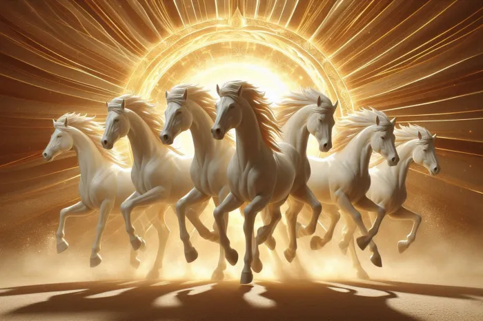 Success Sunrise Seven White Horses | PrintPosters.in
